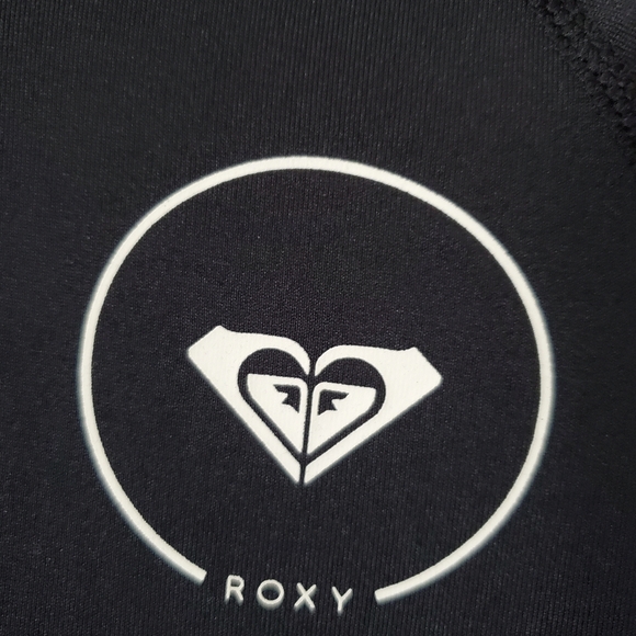 Roxy Long Sleeve Zip Up Black Rash Guard Swim Shirt Women's S - Picture 2 of 6